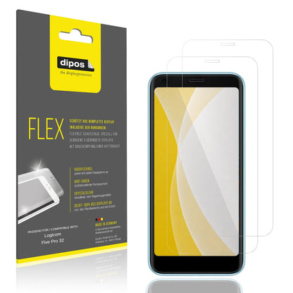 Klare Displayschutzfolie von dipos passend f�r Logicom Five Pro 32, 100% Displayabdeckung und blasenfreie Montage