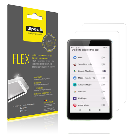 Klare Displayschutzfolie von dipos passend für Luoran M4 Pro, 100% Displayabdeckung und blasenfreie Montage