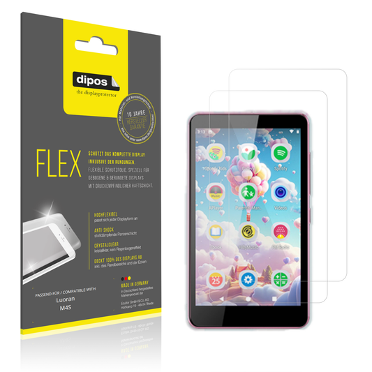 Klare Displayschutzfolie von dipos passend für Luoran M4S, 100% Displayabdeckung und blasenfreie Montage