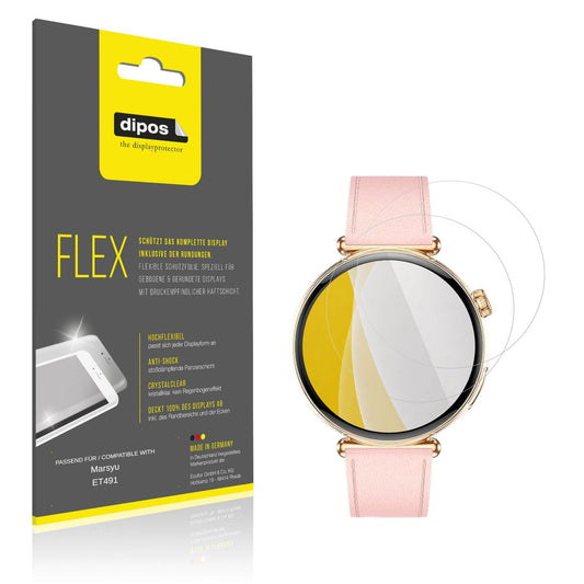 Klare Displayschutzfolie von dipos passend für Marsyu ET491, 100% Displayabdeckung und blasenfreie Montage