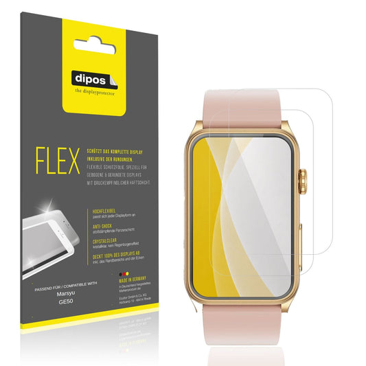 Klare Displayschutzfolie von dipos passend für Marsyu GE50, 100% Displayabdeckung und blasenfreie Montage