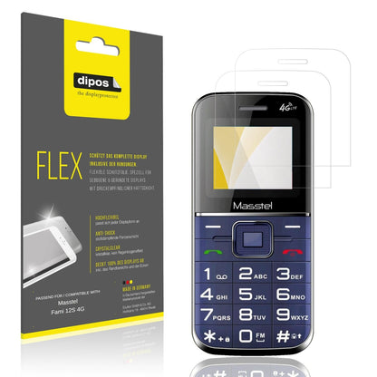 Klare Displayschutzfolie von dipos passend für Masstel Fami 12S 4G, 100% Displayabdeckung und blasenfreie Montage