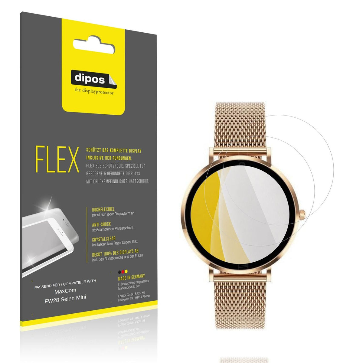Klare Displayschutzfolie von dipos passend für MaxCom FW28 Selen Mini, 100% Displayabdeckung und blasenfreie Montage