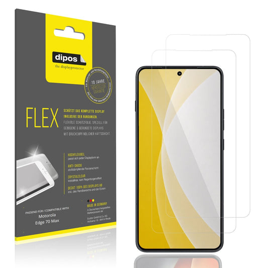Klare Displayschutzfolie von dipos passend für Motorola Edge 70 Max, 100% Displayabdeckung und blasenfreie Montage