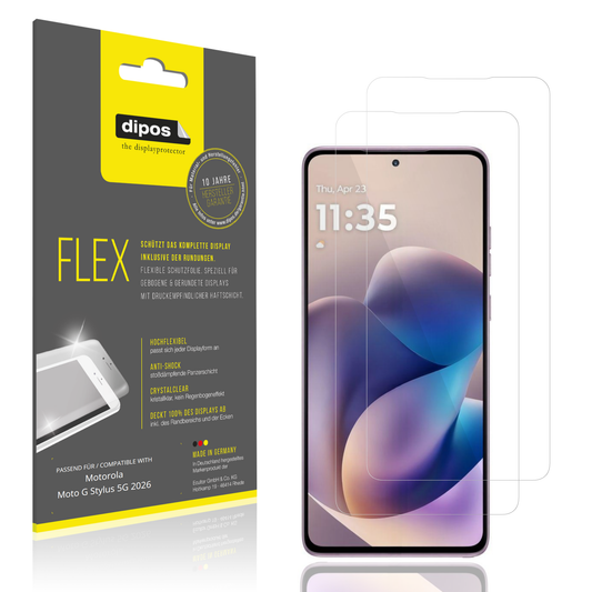 Klare Displayschutzfolie von dipos passend für Motorola Moto G Stylus 5G 2026, 100% Displayabdeckung und blasenfreie Montage