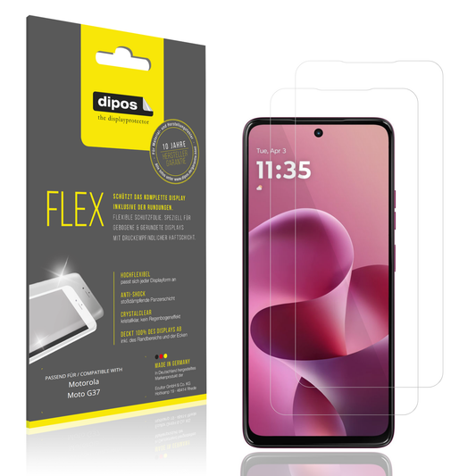 Klare Displayschutzfolie von dipos passend für Motorola Moto G37, 100% Displayabdeckung und blasenfreie Montage