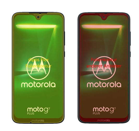 Klare Displayschutzfolie von dipos passend für Motorola Moto G7 Plus, 100% Displayabdeckung und blasenfreie Montage