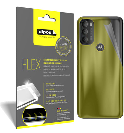 Klare Displayschutzfolie von dipos passend für Motorola Moto G71 Rückseite, 100% Displayabdeckung und blasenfreie Montage