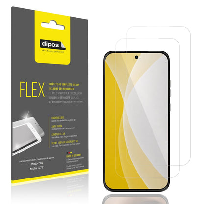 Klare Displayschutzfolie von dipos passend f�r Motorola Moto G77, 100% Displayabdeckung und blasenfreie Montage