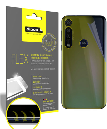 Klare Displayschutzfolie von dipos passend für Motorola Moto G8 Plus Rückseite, 100% Displayabdeckung und blasenfreie Montage