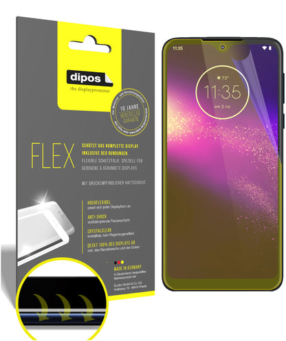 Klare Displayschutzfolie von dipos passend für Motorola One Macro, 100% Displayabdeckung und blasenfreie Montage