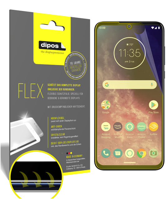 Klare Displayschutzfolie von dipos passend für Motorola One Zoom, 100% Displayabdeckung und blasenfreie Montage