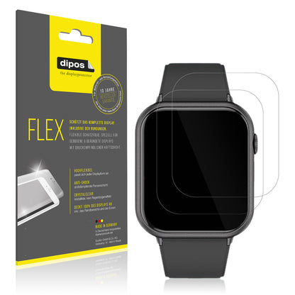 Klare Displayschutzfolie von dipos passend für Mutoy Smartwatch 1.83 Zoll, 100% Displayabdeckung und blasenfreie Montage
