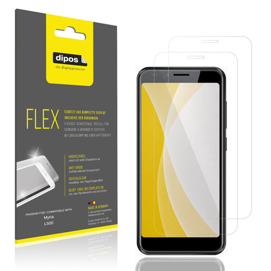 Klare Displayschutzfolie von dipos passend für Myria L500, 100% Displayabdeckung und blasenfreie Montage
