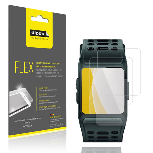 Klare Displayschutzfolie von dipos passend für Myria MY9519, 100% Displayabdeckung und blasenfreie Montage