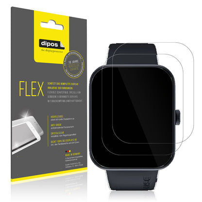 Klare Displayschutzfolie von dipos passend für Noise ColorFit Pulse Go Buzz, 100% Displayabdeckung und blasenfreie Montage