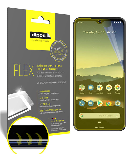 Klare Displayschutzfolie von dipos passend für Nokia 46060, 100% Displayabdeckung und blasenfreie Montage