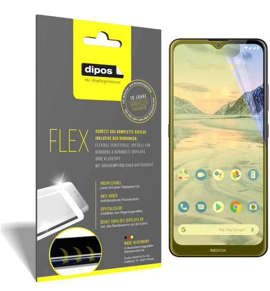 Klare Displayschutzfolie von dipos passend für Nokia 46114, 100% Displayabdeckung und blasenfreie Montage