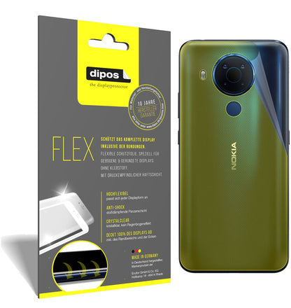 Klare Displayschutzfolie von dipos passend für Nokia 5.4 Rückseite, 100% Displayabdeckung und blasenfreie Montage