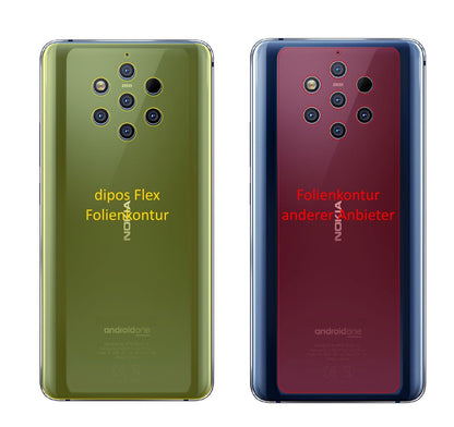 Klare Displayschutzfolie von dipos passend für Nokia 9 PureView Rückseite, 100% Displayabdeckung und blasenfreie Montage