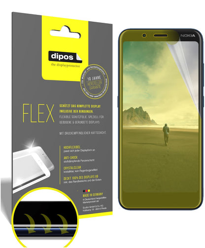 Klare Displayschutzfolie von dipos passend für Nokia C2 Tava, 100% Displayabdeckung und blasenfreie Montage