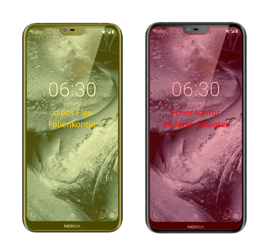 Klare Displayschutzfolie von dipos passend für Nokia X6 2018 TA1099, 100% Displayabdeckung und blasenfreie Montage