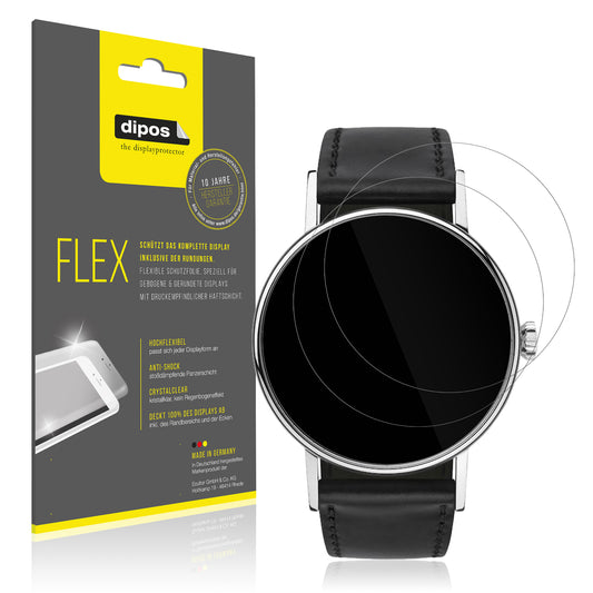 Klare Displayschutzfolie von dipos passend für NOMOS Glashütte Ludwig, 100% Displayabdeckung und blasenfreie Montage