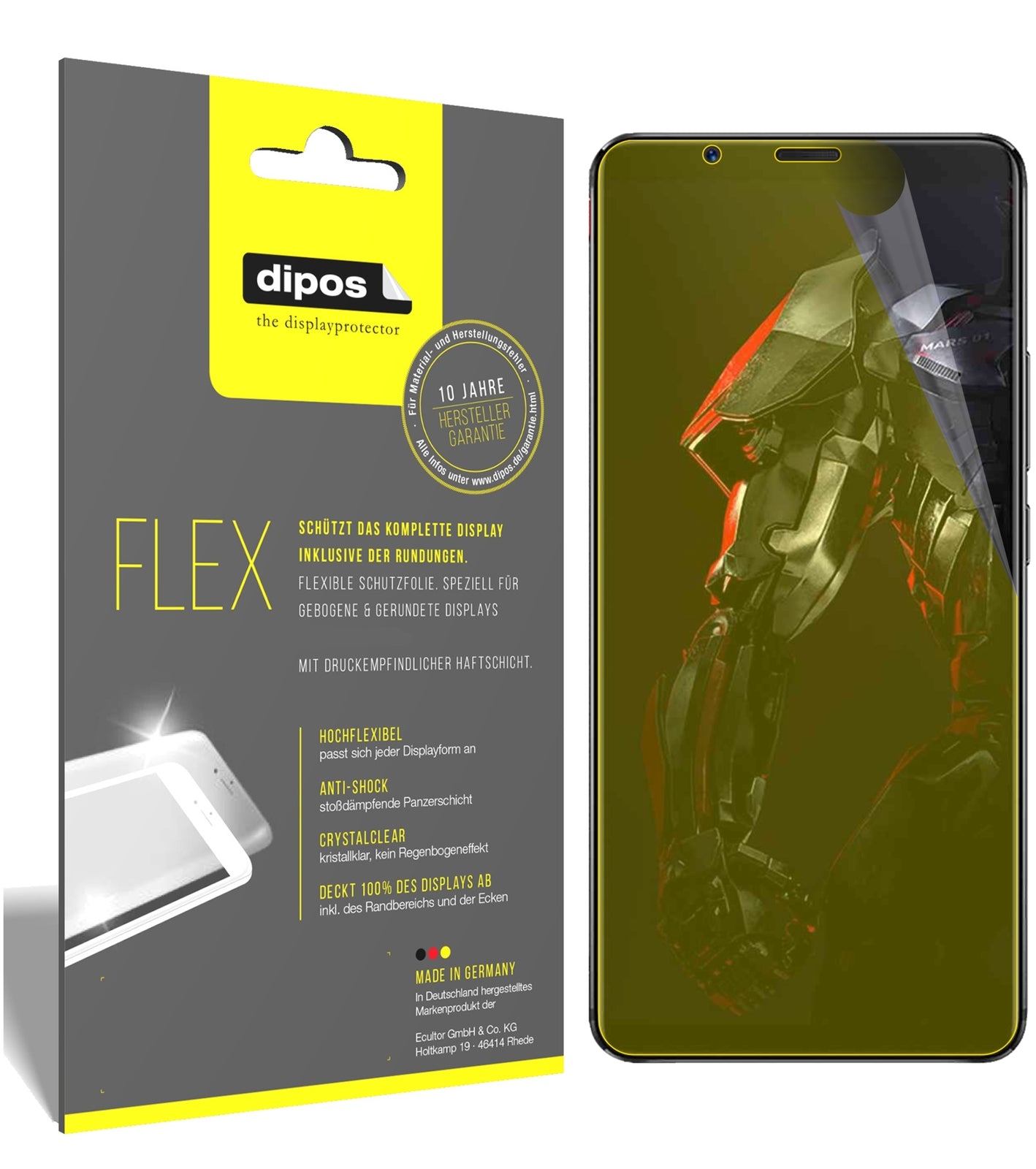 Klare Displayschutzfolie von dipos passend für Nubia Red Magic Mars, 100% Displayabdeckung und blasenfreie Montage