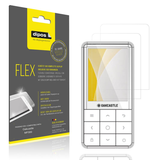 Klare Displayschutzfolie von dipos passend für Oakcastle MP300, 100% Displayabdeckung und blasenfreie Montage