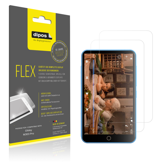 Klare Displayschutzfolie von dipos passend für Oilsky M303 Pro, 100% Displayabdeckung und blasenfreie Montage
