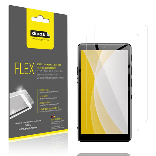 Klare Displayschutzfolie von dipos passend für Oilsky M305 MP3-Player, 100% Displayabdeckung und blasenfreie Montage
