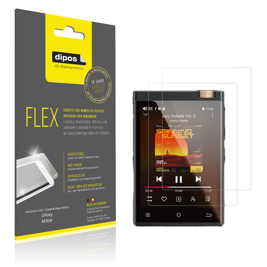 Klare Displayschutzfolie von dipos passend für Oilsky M308, 100% Displayabdeckung und blasenfreie Montage