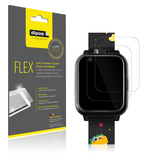 Klare Displayschutzfolie von dipos passend für Okyuk Kinder Smartwatch T13001, 100% Displayabdeckung und blasenfreie Montage
