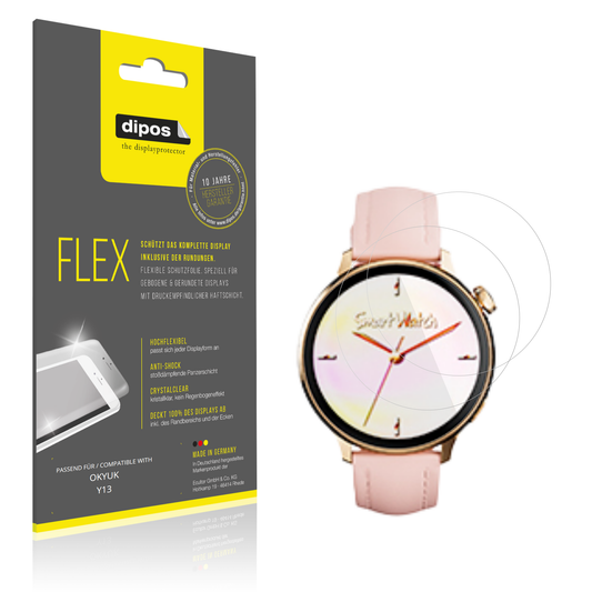 Klare Displayschutzfolie von dipos passend für OKYUK Y13, 100% Displayabdeckung und blasenfreie Montage