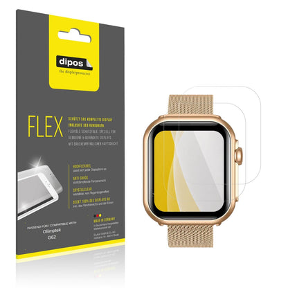 Klare Displayschutzfolie von dipos passend für Oliimptek G62, 100% Displayabdeckung und blasenfreie Montage