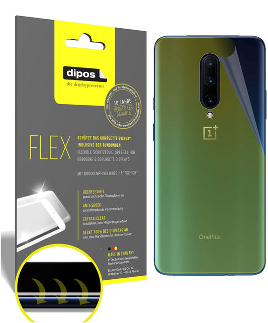 Klare Displayschutzfolie von dipos passend für OnePlus 7 Pro Rückseite, 100% Displayabdeckung und blasenfreie Montage