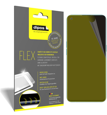 Klare Displayschutzfolie von dipos passend für OnePlus Nord CE 5G, 100% Displayabdeckung und blasenfreie Montage
