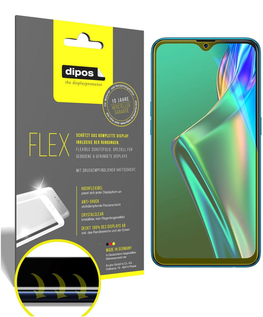 Klare Displayschutzfolie von dipos passend für Oppo A12, 100% Displayabdeckung und blasenfreie Montage