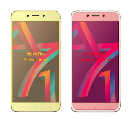Klare Displayschutzfolie von dipos passend für Oppo A71 2018, 100% Displayabdeckung und blasenfreie Montage