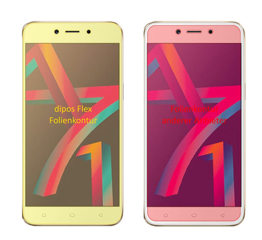 Klare Displayschutzfolie von dipos passend für Oppo A71 2018, 100% Displayabdeckung und blasenfreie Montage