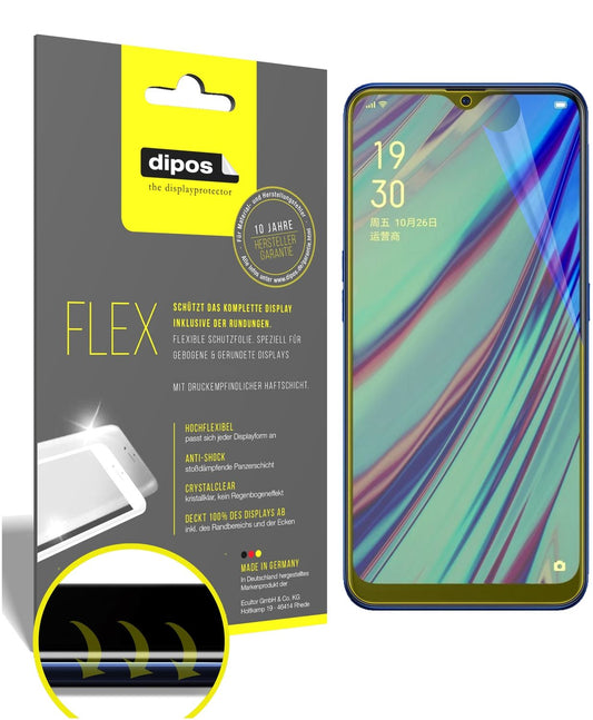 Klare Displayschutzfolie von dipos passend für Oppo A9, 100% Displayabdeckung und blasenfreie Montage
