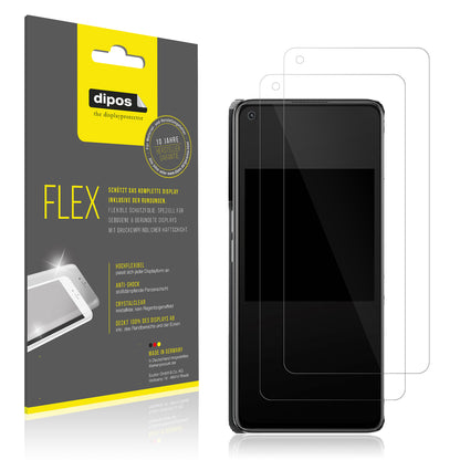 Klare Displayschutzfolie von dipos passend für Oppo K10 Pro 5G, 100% Displayabdeckung und blasenfreie Montage