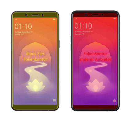 Klare Displayschutzfolie von dipos passend für Oppo Realme 1, 100% Displayabdeckung und blasenfreie Montage