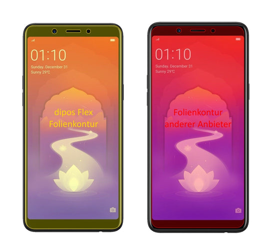 Klare Displayschutzfolie von dipos passend für Oppo Realme 1, 100% Displayabdeckung und blasenfreie Montage
