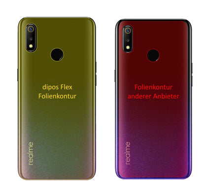 Klare Displayschutzfolie von dipos passend für Oppo Realme 3 Rückseite, 100% Displayabdeckung und blasenfreie Montage