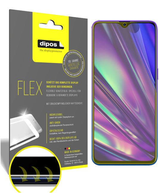 Klare Displayschutzfolie von dipos passend für Oppo Realme 5s, 100% Displayabdeckung und blasenfreie Montage