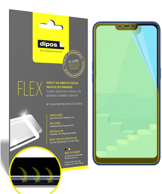 Klare Displayschutzfolie von dipos passend für Oppo Realme C1 (2019), 100% Displayabdeckung und blasenfreie Montage