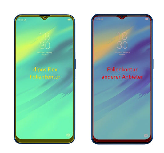 Klare Displayschutzfolie von dipos passend für Oppo Realme C2, 100% Displayabdeckung und blasenfreie Montage