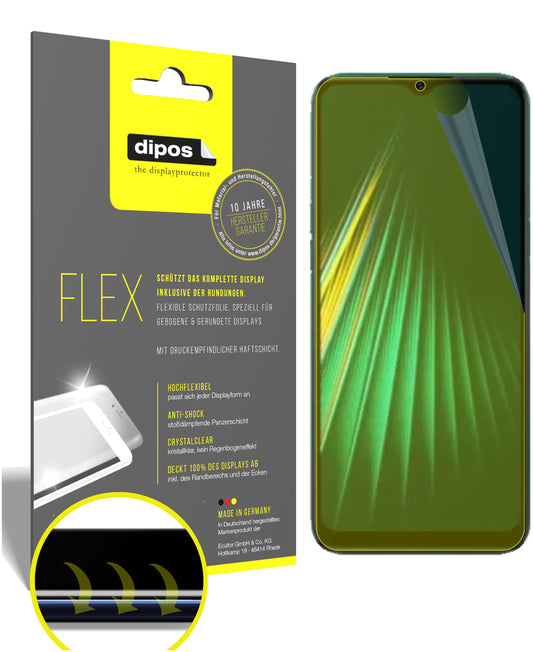 Klare Displayschutzfolie von dipos passend für Oppo Realme Narzo 10, 100% Displayabdeckung und blasenfreie Montage