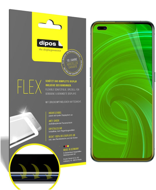 Klare Displayschutzfolie von dipos passend für Oppo Realme X50, 100% Displayabdeckung und blasenfreie Montage
